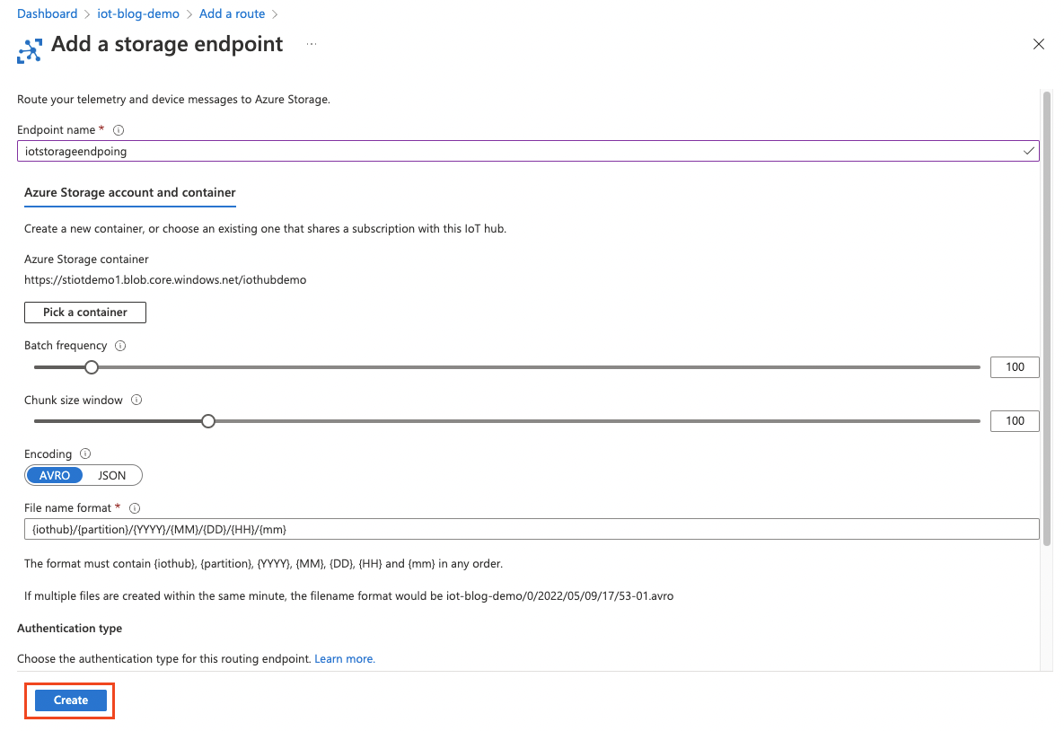 Create Storage Endpoint