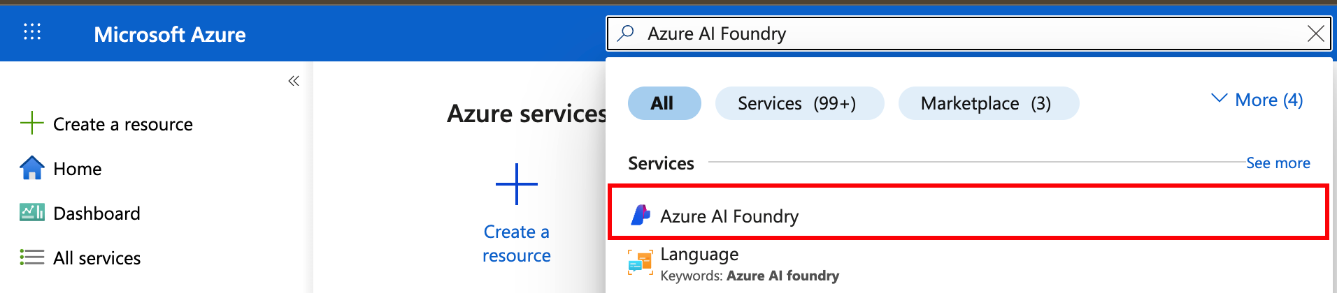 Search for Azure AI Foundry