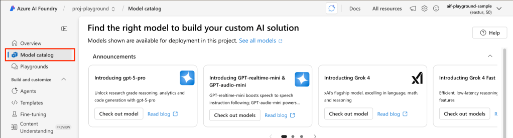 Getting Started with Azure AI Foundry Playgrounds – Dave McCollough