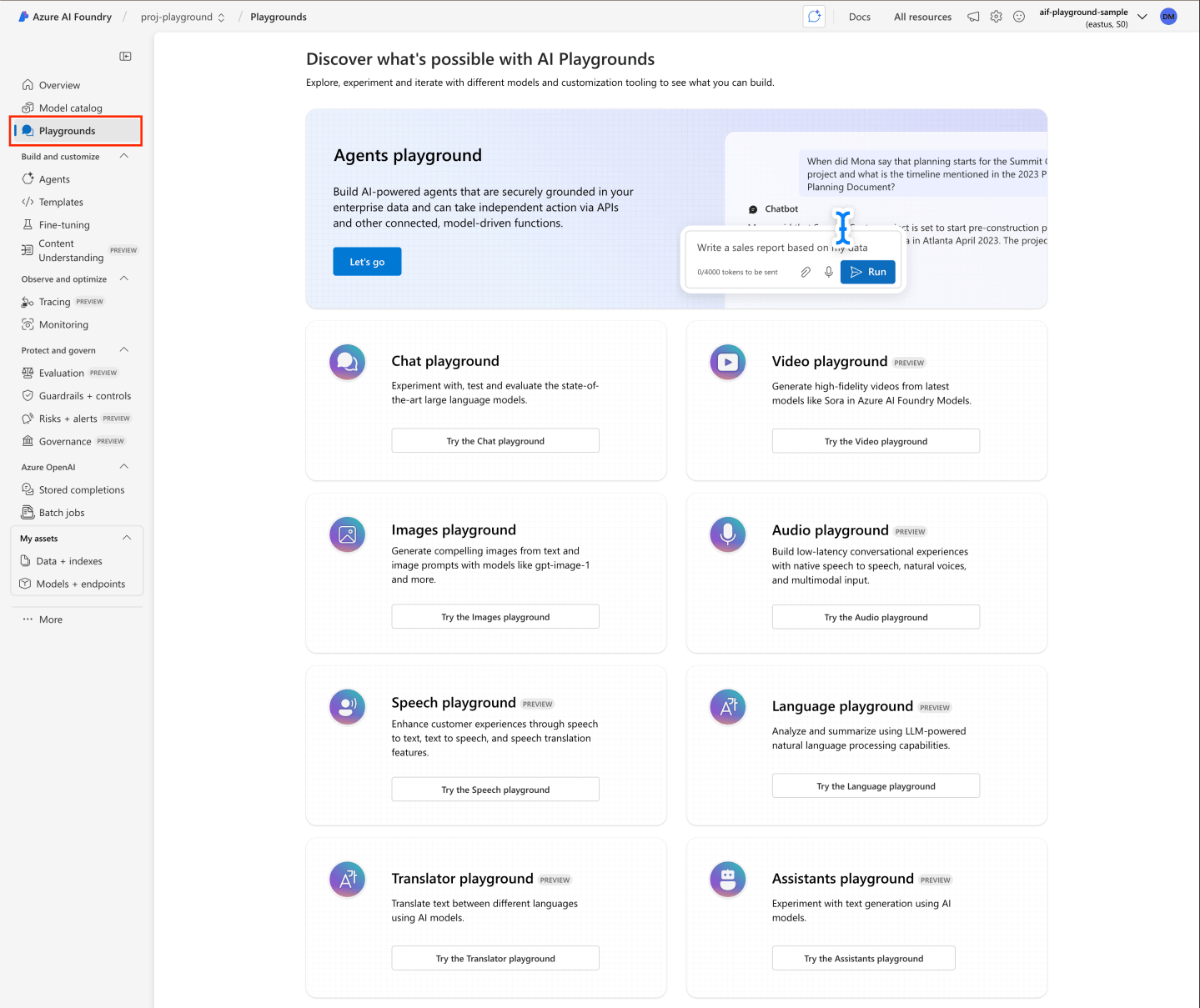 Getting Started with Azure AI Foundry Playgrounds – Dave McCollough